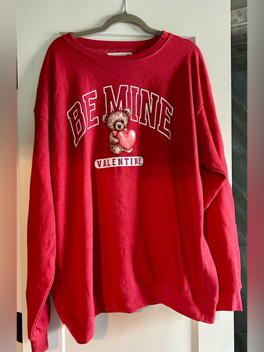 Simply Southern Red 'Be Mine' Valentine Teddy Crewneck